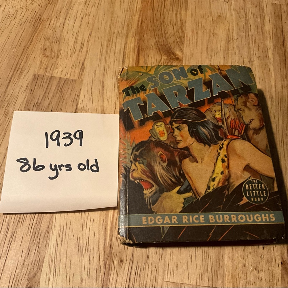 1939 Edgar Rice Burroughs Classic Book. The Son of Tarzan Hardcover. 86 yrs old
